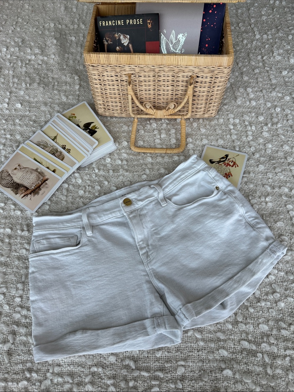 Frame Le Cutoff White Shorts Size 26